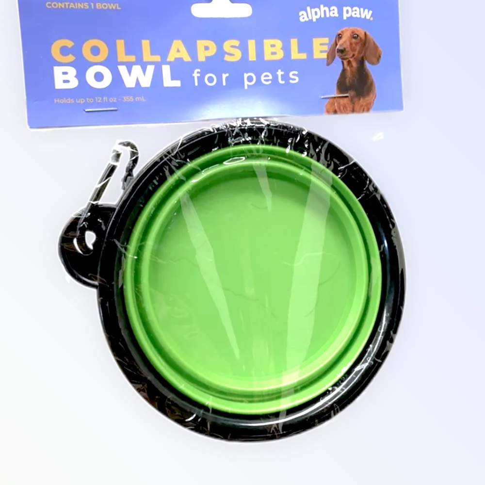 NEW Alpha Paw Collapsible Bowl for Pets Travel  Water Food Dish Dogs Cats Dish